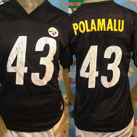 Reebok Pittsburgh Steelers Troy Polamalu Jersey 43